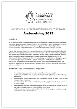 Årsberetning 2013 - Norwegians Worldwide