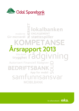 Årsrapport 2013 - Odal Sparebank