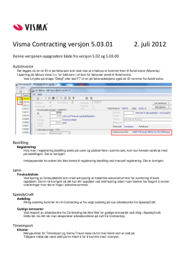 Visma Contracting versjon 5.03.01 2. juli 2012