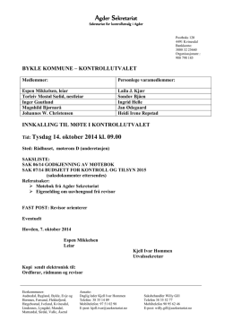 Innkalling og saksliste til Kontrollutvalet 14102014