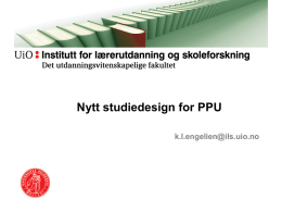 Nytt studiedesign for PPU