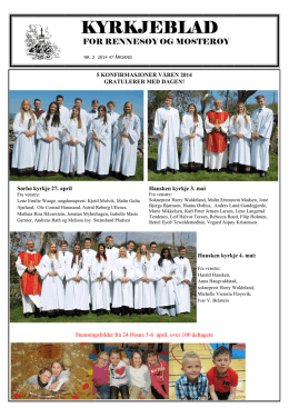 Kyrkjeblad 2014-2 - Rennesøy kyrkjelege fellesråd > Forside