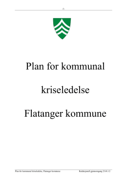 Plan for kommunal kriseledelse Flatanger kommune