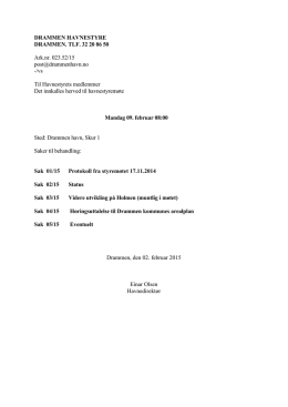 Havnestyresaker til møte 09.02.2015