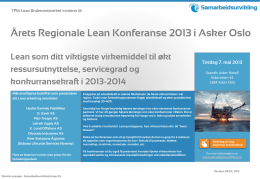 Årets Regionale Lean Konferanse 2013 i Asker Oslo
