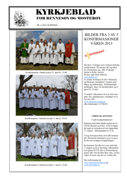 Kyrkjeblad 2013-2 - Rennesøy kyrkjelege fellesråd > Forside