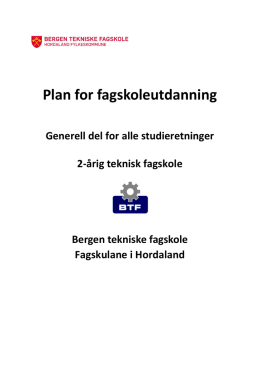 Plan for fagskoleutdanning