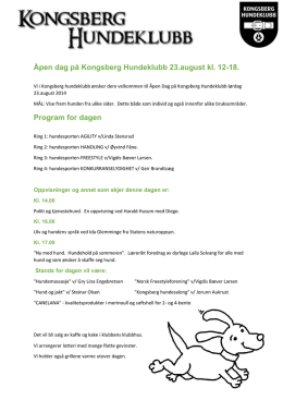 Åpen dag på Kongsberg Hundeklubb 23.august kl. 12
