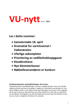 VU Nytt 1-2012 - Vestre Ullern boligsameie