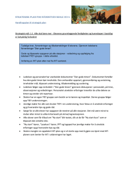 Strategisk plan for Svendstuen skole 2014 Handlingsplan til