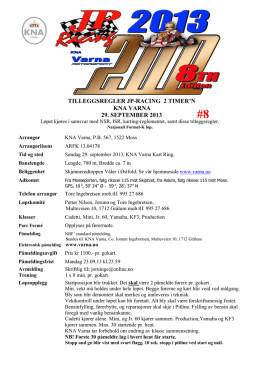 TILLEGGSREGLER JP Racing 2 Timer`n 2013