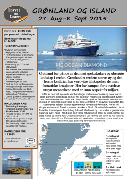Grønlands Cruise 26. Aug - 8. Sept 2015