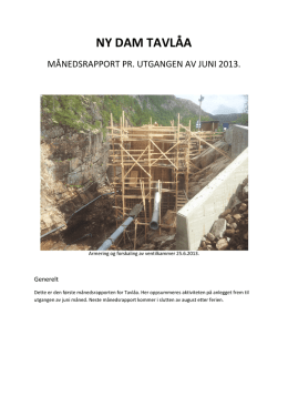 Informasjon om bygging av ny dam i Tavlåa