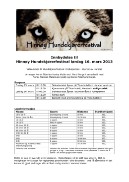 Invitasjon til Hinnøy Hundekjørerfestival