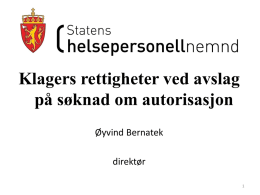 Øyvind Bernatek - Statens autorisasjonskontor for helsepersonell