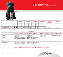 Panacur dosering - MSD Animal Health Norge