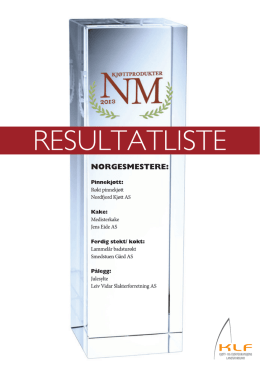 Resultater NM i Kjøttprodukter 2013