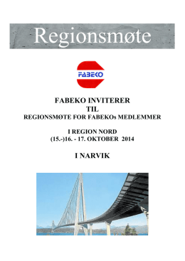 Invitasjon Narvik 2014 - FABEKO – Norsk fabrikkbetongforening
