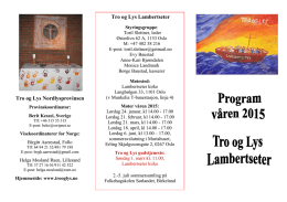 Program vår 2015 - Lambertseter kirke