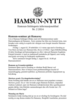HAMSUN-NYTT - Hamsun