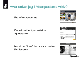 Hvor søker jeg i Aftenpostens Arkiv?