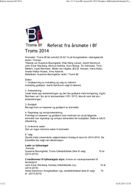 Referat fra årsmøte BF Troms 2014