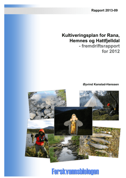 Kultiveringsplan for Rana, Hemnes og Hattfjelldal