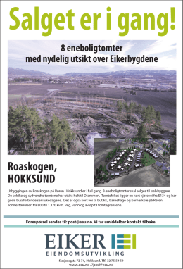Roaskogen, HokkSund - Eiker Eiendomsutvikling AS