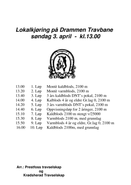 Lokalkjøring på Drammen Travbane søndag 3. april