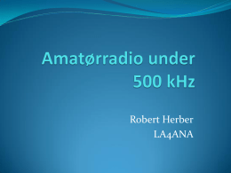Amatørradio under 500 kHz