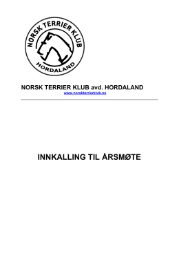 INNKALLING TIL ÅRSMØTE - Tysk Jaktterrier Norge
