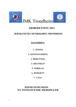 Årsberetning - Jernbanens Musikkorps Trondheim