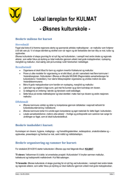 Lokal læreplan for KULMAT - Øksnes kulturskole -
