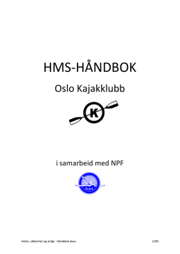 HMS-HÅNDBOK - Oslo Kajakklubb