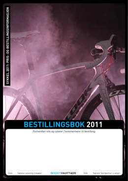 BESTILLINGSBOK 2011