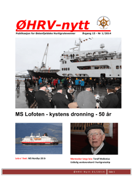 ØHRV-nytt - Østenfjeldske Hurtigrutevenner