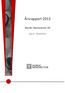 Årsrapport 2013 - Nordic Nanovector