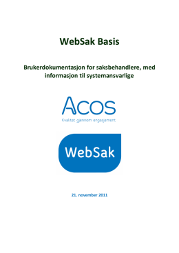 1 Hva er ACOS WebSak Basis?