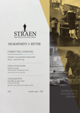 SELSKAPSMENY 3- RETTER - Herlige Stavanger Restauranter