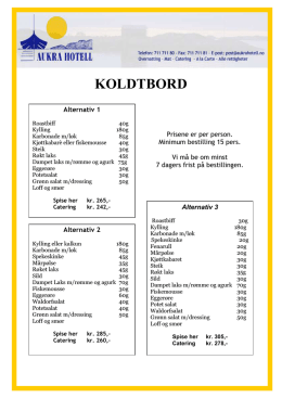 KOLDTBORD - Aukra Hotell AS