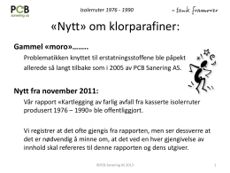 2013 Nytt om klorparafiner - Forum for miljøkartlegging og sanering