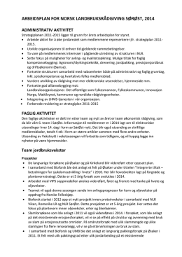 Arbeidsplan 2014 - Norsk Landbruksrådgiving SørØst