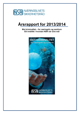 Årsrapport for 2013/2014 - Næringslivets Sikkerhetsråd