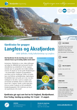 Fjordcruise for grupper. Langfoss og Åkrafjorden