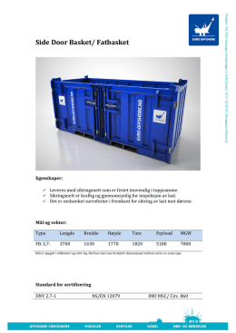 Side Door Basket/ Fatbasket produktdatablad i pdf
