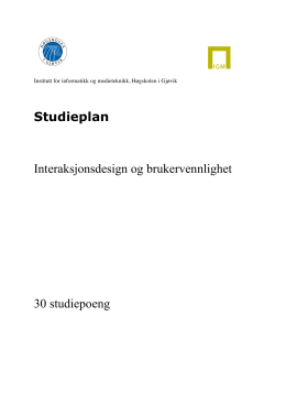 Studieplan Interaksjonsdesign og brukervennlighet 30