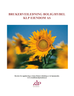 Brukerveiledning bolig/hybel KLP Eiendom (PDF)
