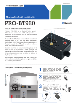 PRO-BT920 - VHF Communication