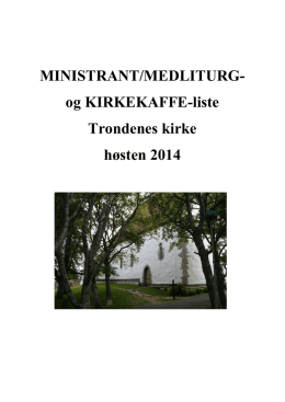 nistrant og kirkekaffelister høsten 2014
