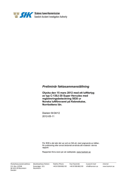 Prelimin&auml;r faktasammanst&auml;llning
